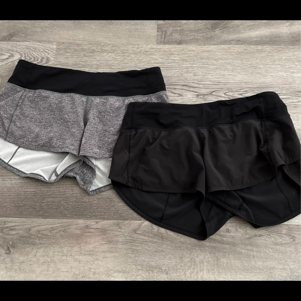 Two pairs of Lululemon Speed Up shorts 6